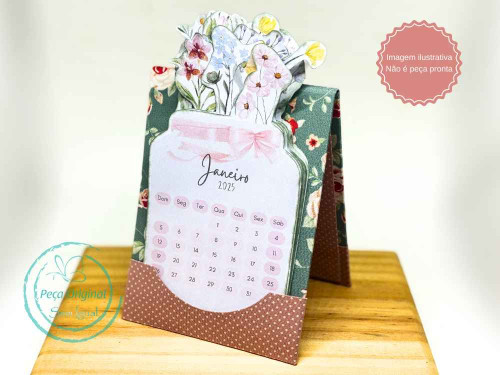 Calendário Floral c/ 3 unid +  PDF Miolo - KIT